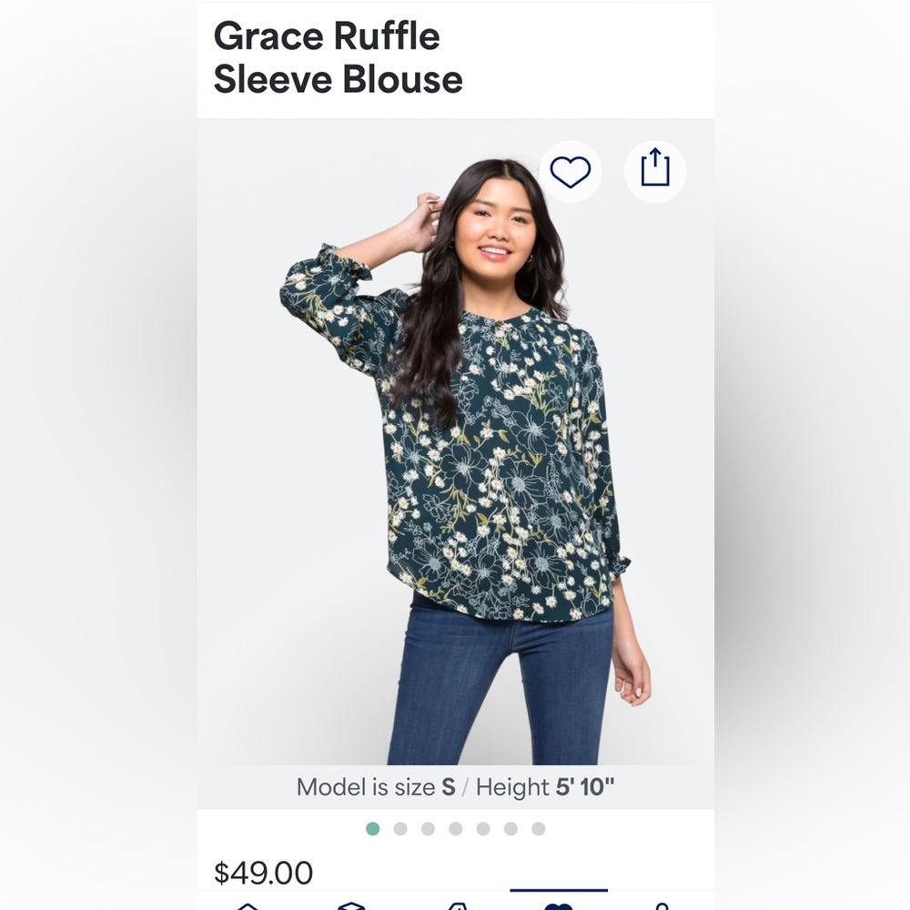 Papermoon Grace Ruffle Sleeve Blouse NWT